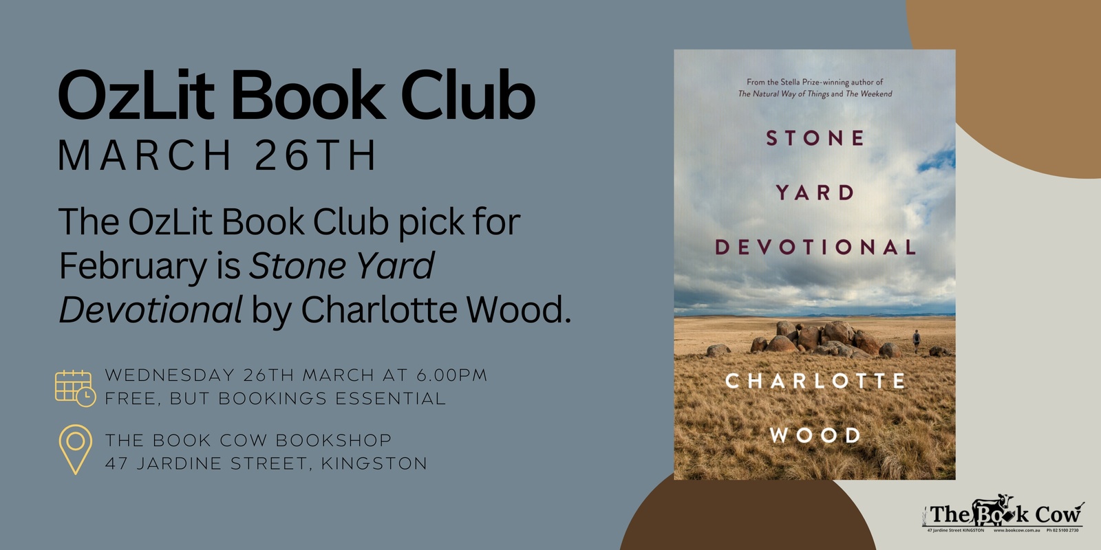 Banner image for March OzLit Book Club - Stone Yard Devotional by Charlotte Wood