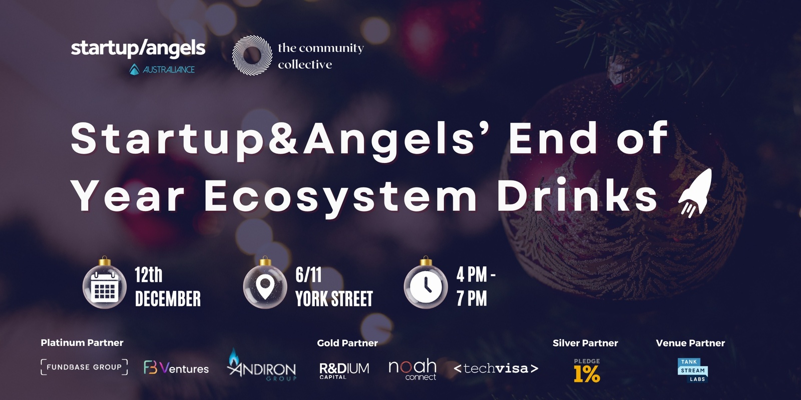 Banner image for Startup&Angels' End of Year Ecosystem Drinks