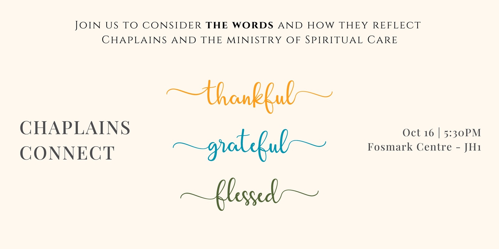 Banner image for Chaplains Connect - Thankful, Grateful, Blessed