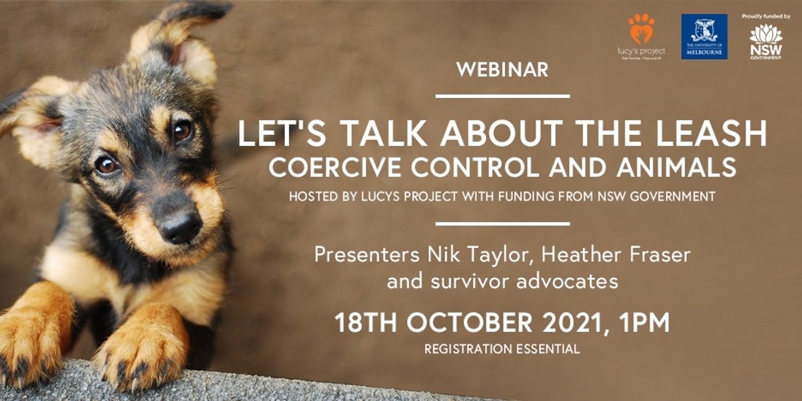 Banner image for Let's Talk About the Leash- Coercive control and animal abuse, Part 1