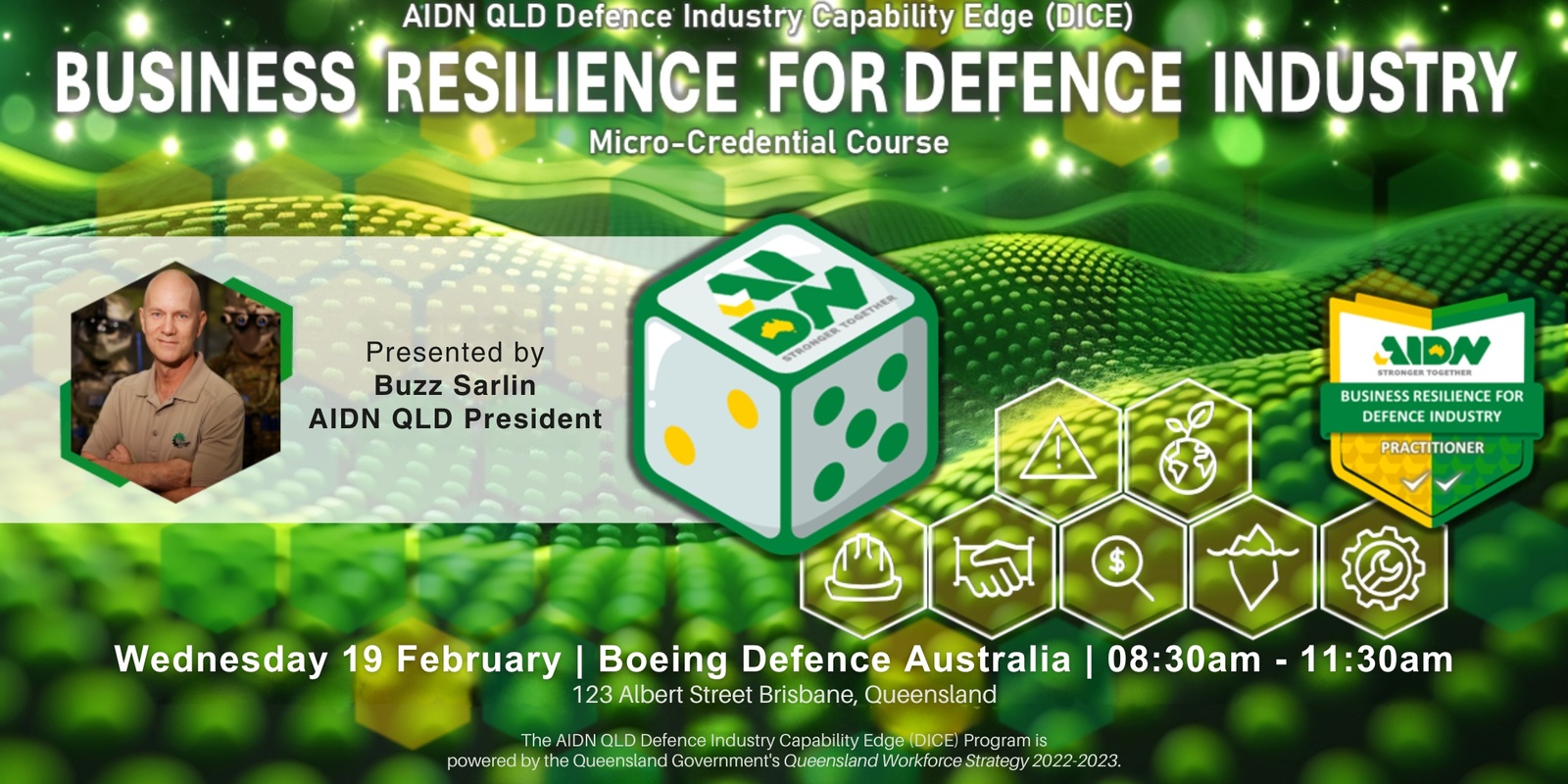 Banner image for AIDN QLD Micro-Credentialing Program - Defence Industry Capability Edge (DICE): Module 2 Business Resilience for Defence Industry