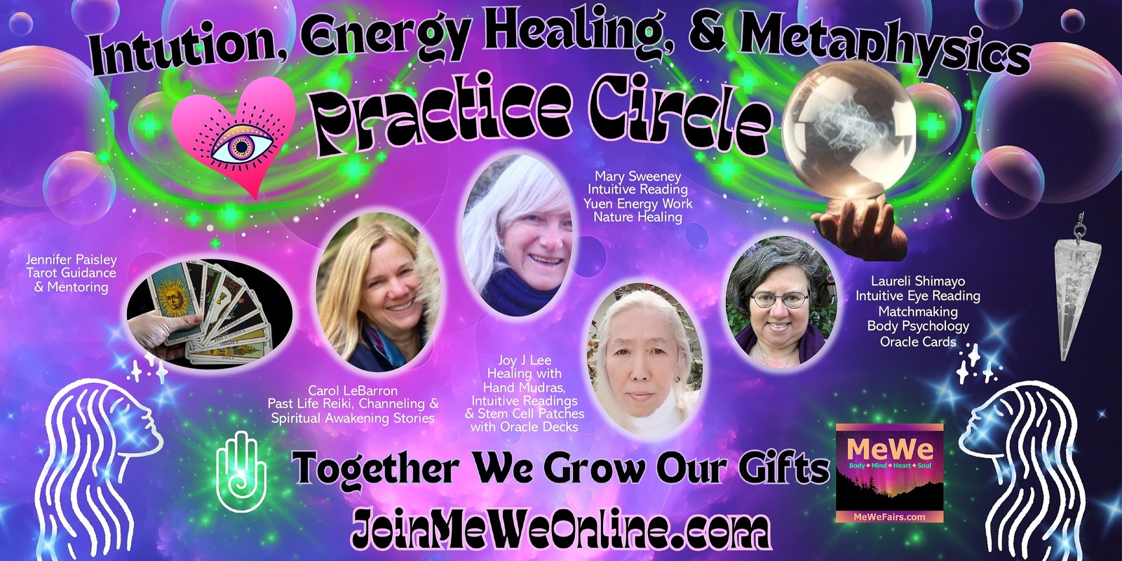 Banner image for MeWe Metaphysics, Healing & Intuition Online PRACTICE Circle for Strengthening Your Gifts 12-27-24