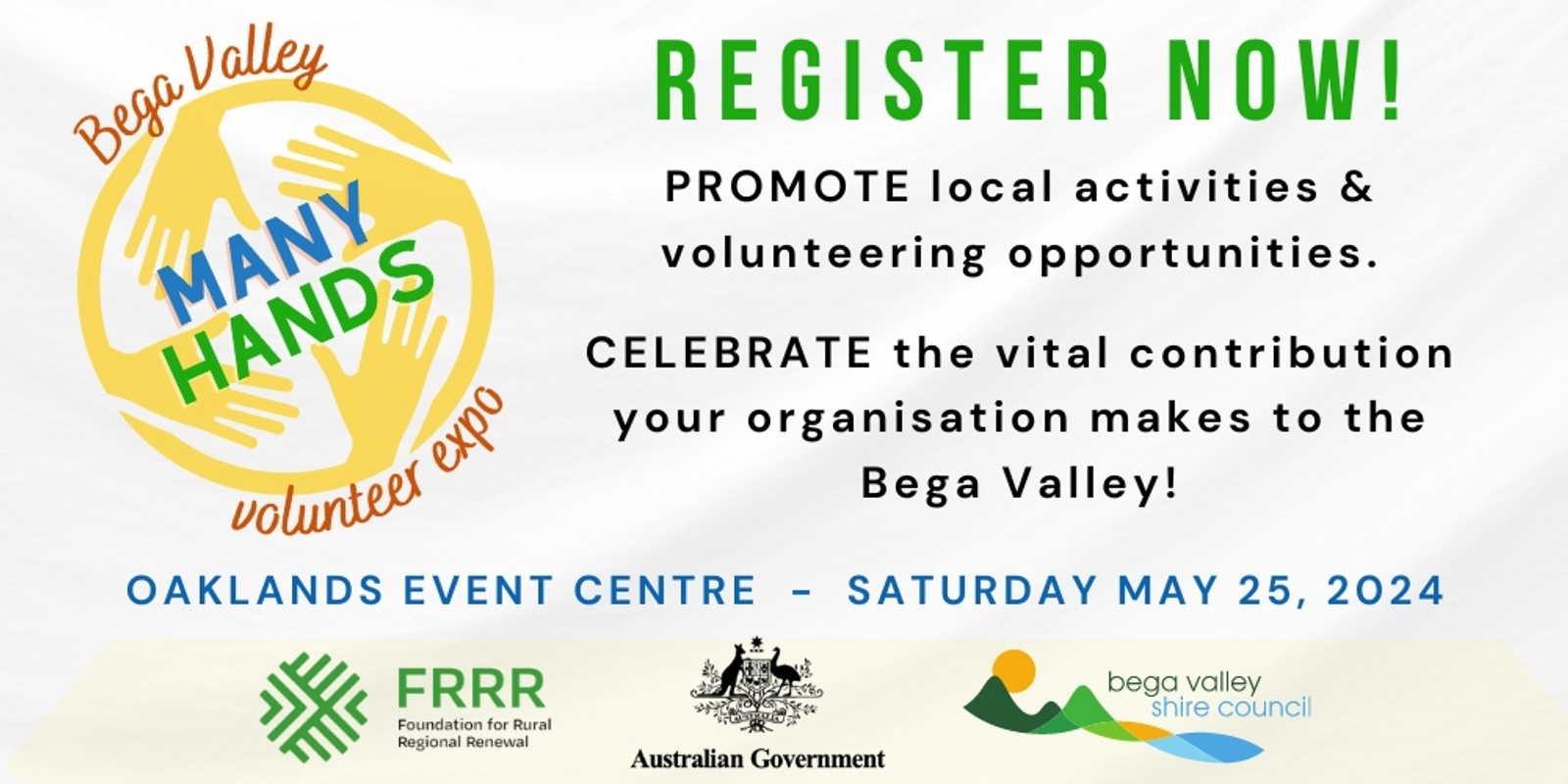 Banner image for MANY HANDS Volunteer Expo Bega Valley 2024