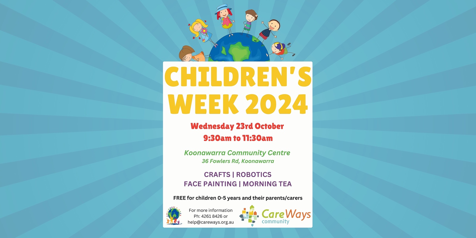 Banner image for Children's Week Celebration at Koonawarra Community Centre 