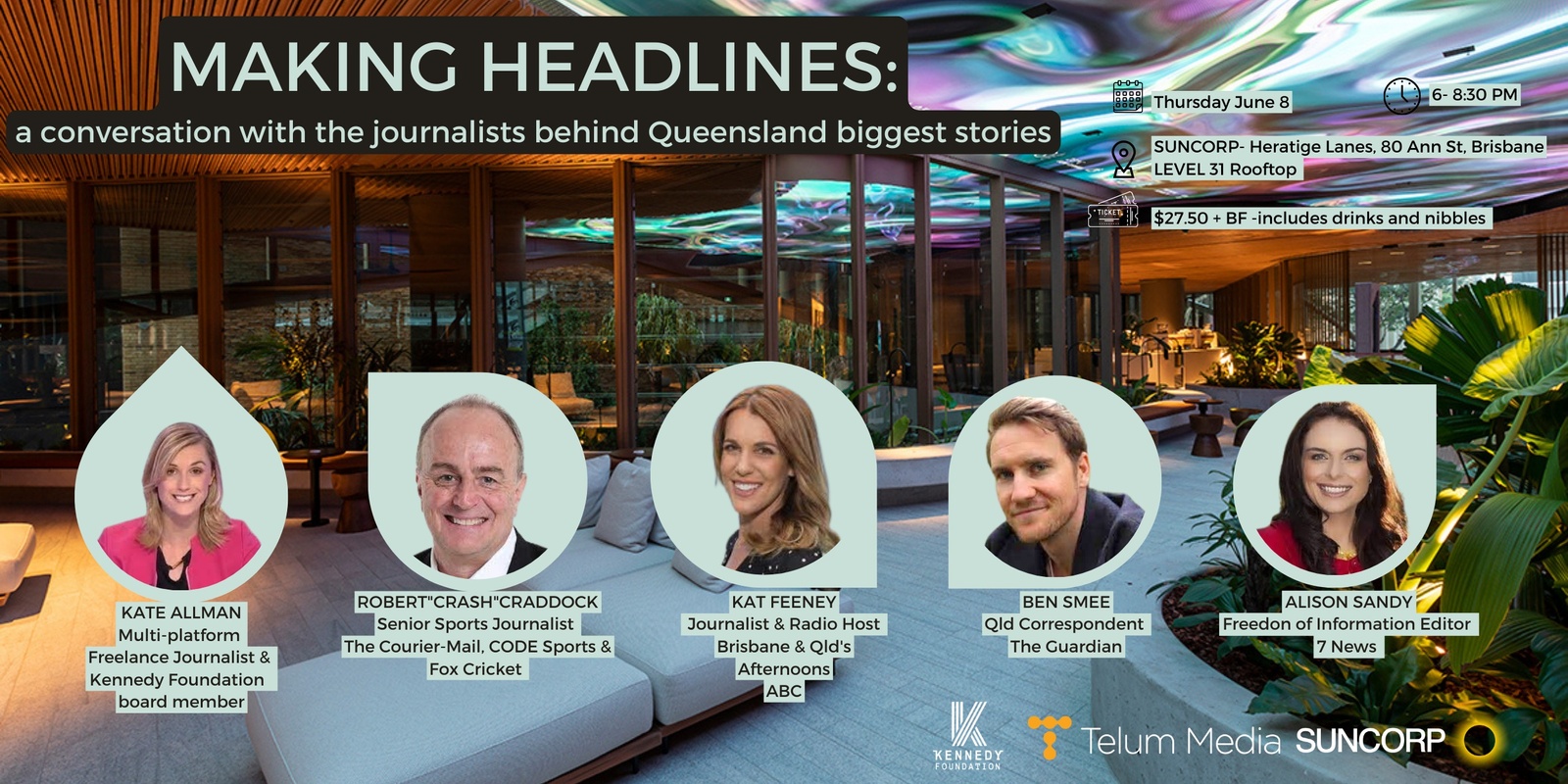 Banner image for MAKING HEADLINES : a conversation with the journalists behind Queensland’s biggest stories 