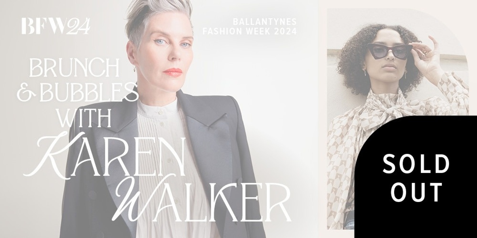 Banner image for Ballantynes Fashion Week 2024: Brunch & Bubbles with Karen Walker