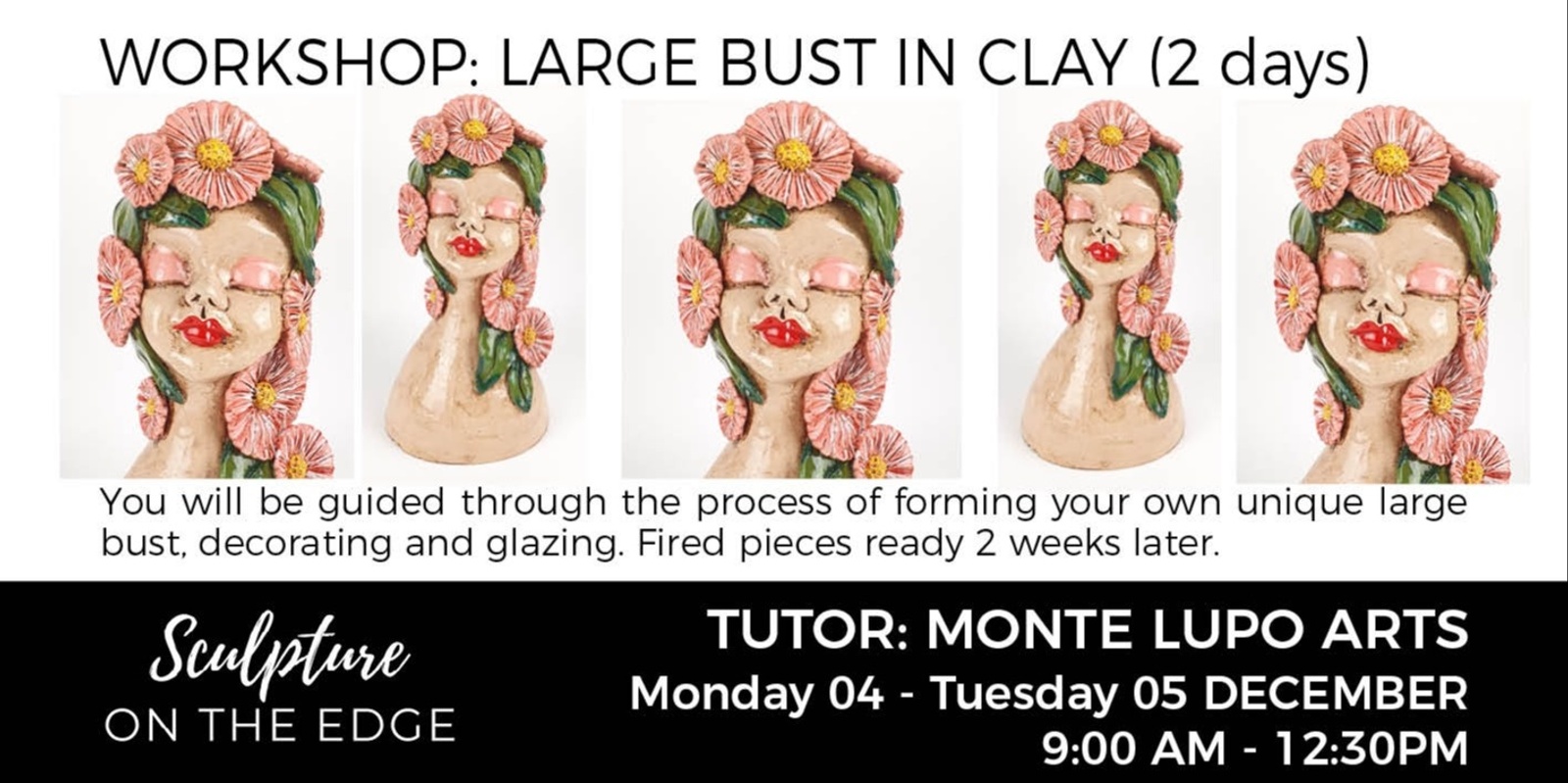 Banner image for Workshop: Large Bust in Clay with Monte Lupo Arts (2 days)