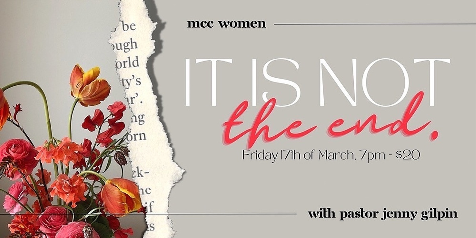 Banner image for It's Not The End of My Story with Pastor Jenny Gilpin
