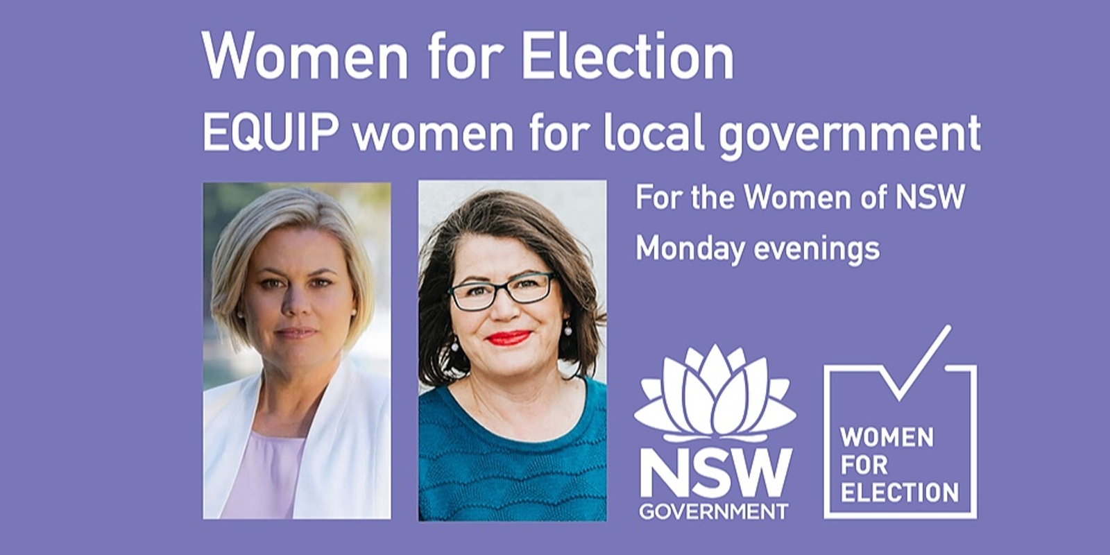 Banner image for EQUIP women for Local Government in NSW | Online Program ::  Monday Evenings starting 19 October 2020 (over 4 weeks)