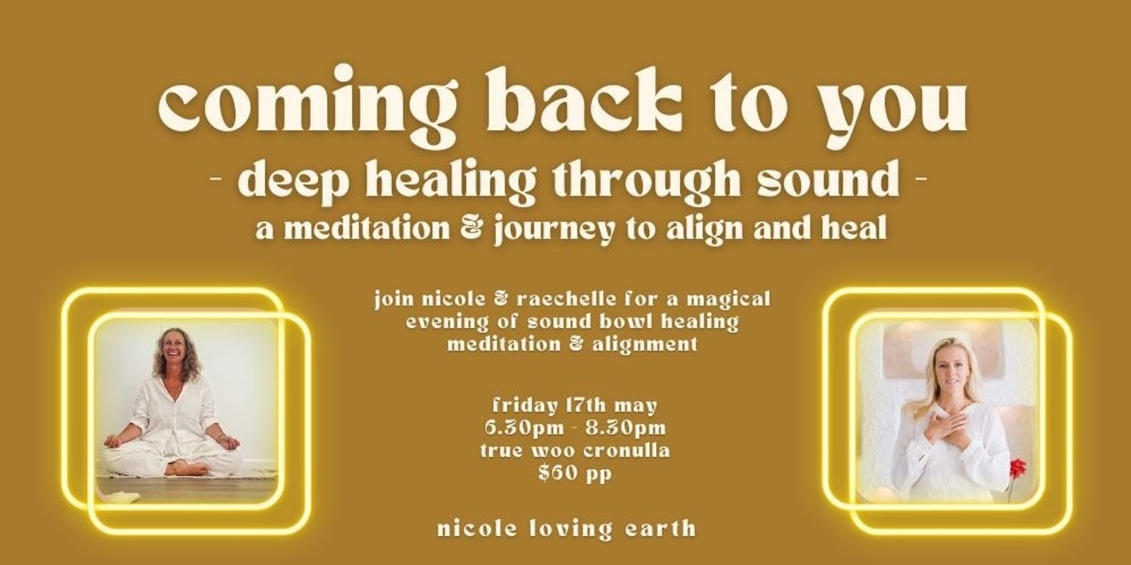 Banner image for Coming back to you - deep healing through sound - a meditation & journey to align and heal 
