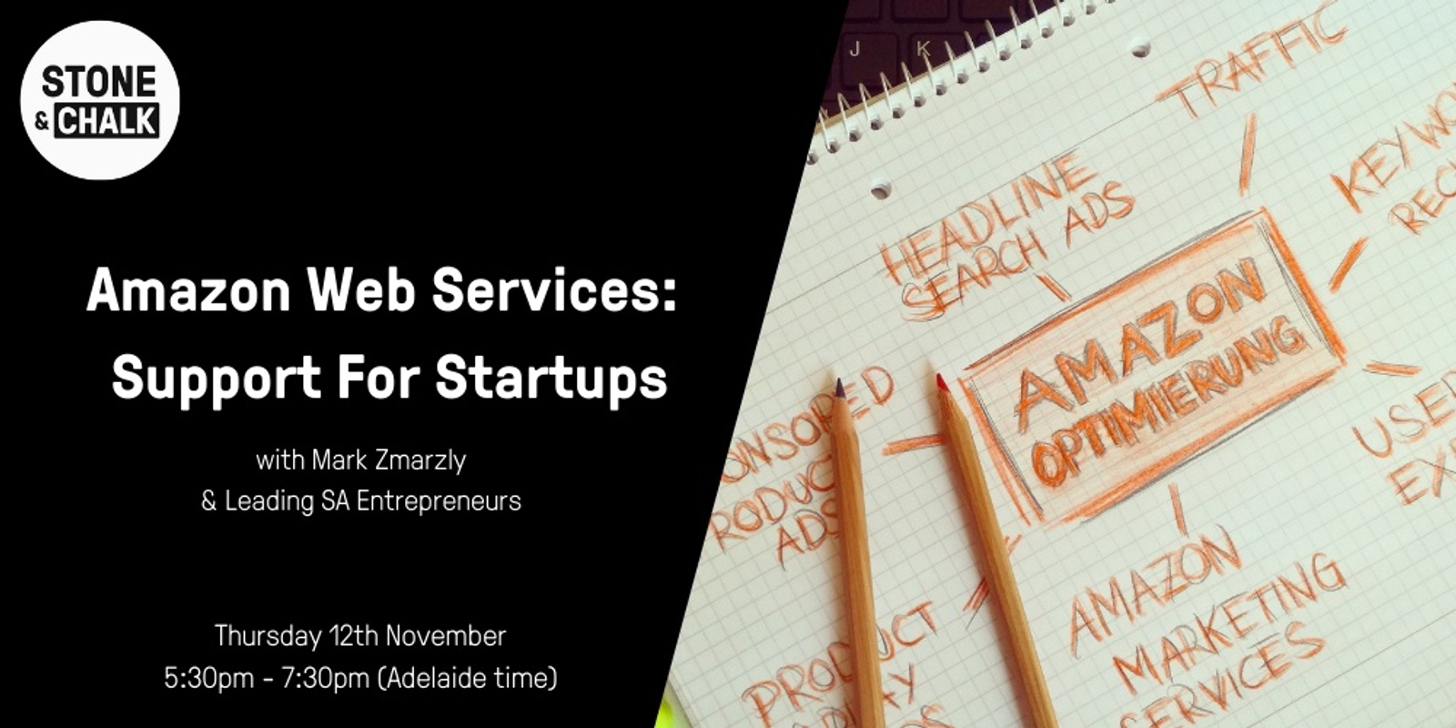 Banner image for Stone & Chalk Presents: Amazon Web Services - Support for Startups