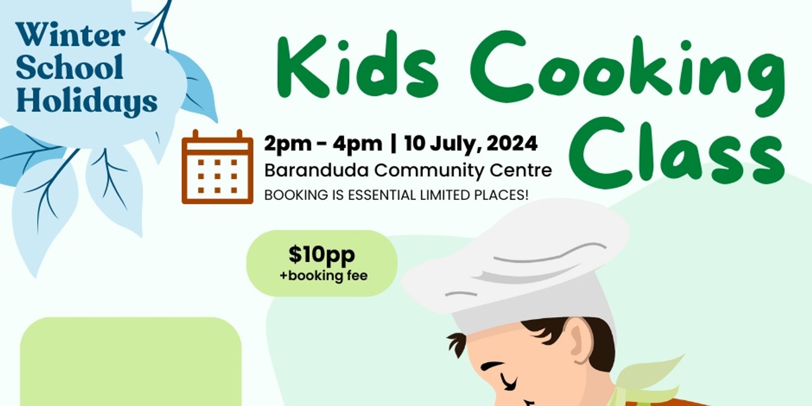 Banner image for KIDS COOKING CLASS - school holidays