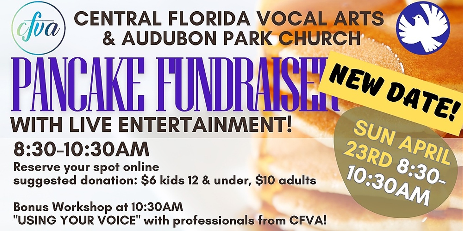 Banner image for CFVA & Audubon Park Church Pancake Breakfast Fundraiser 