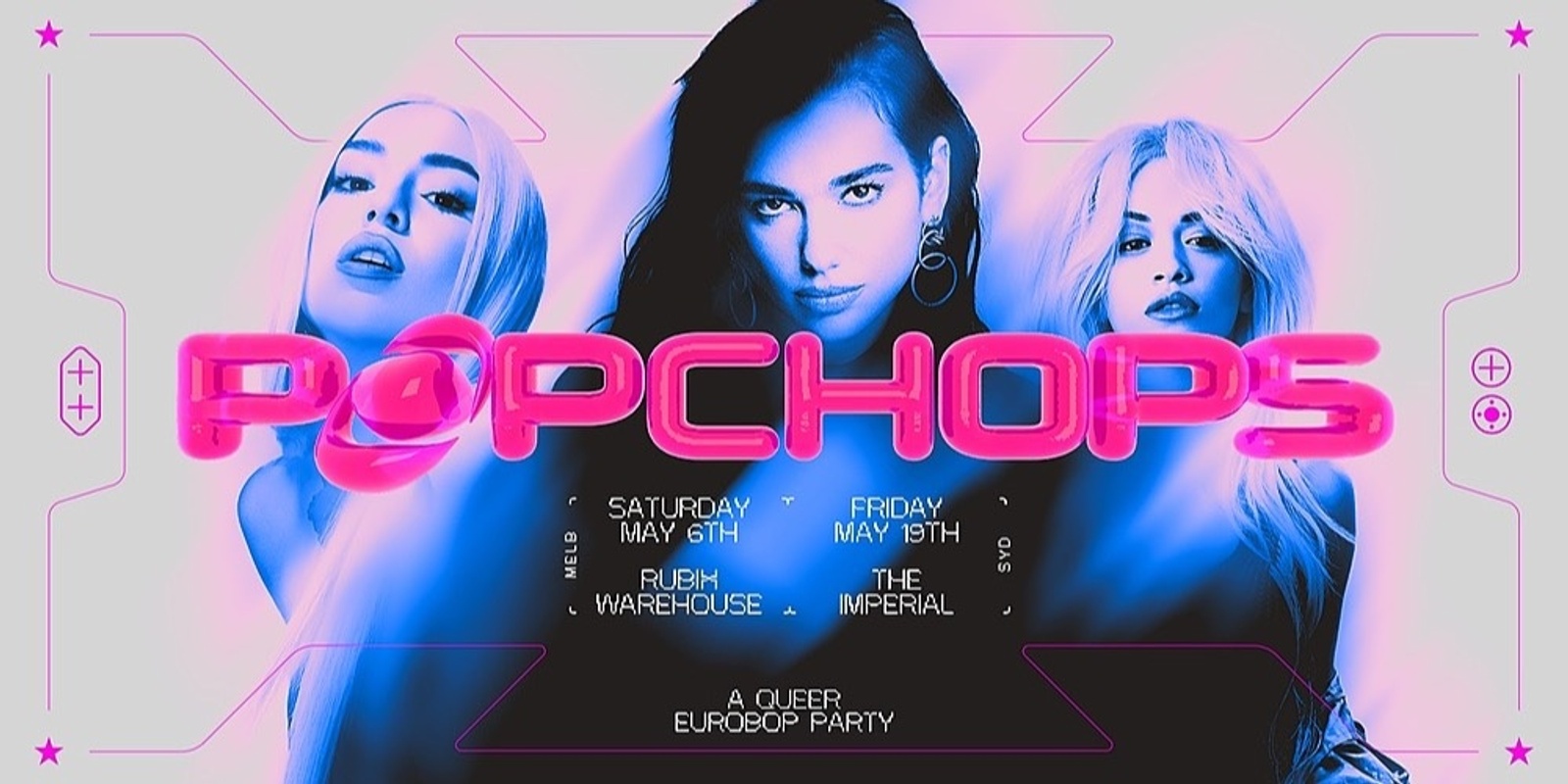 Banner image for Popchops Melbourne: A Queer Dance Party (Eurobops Edition)