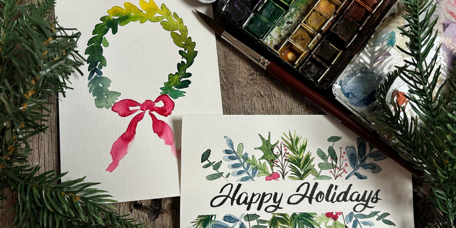 Banner image for Beginner Watercolor Christmas Card Creations with Melissa Charpentier