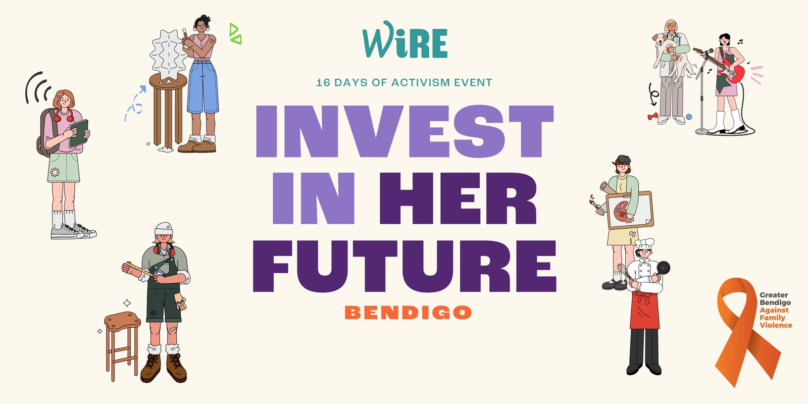 Banner image for WIRE - 16 Days of Gender Activism - INVEST in her future