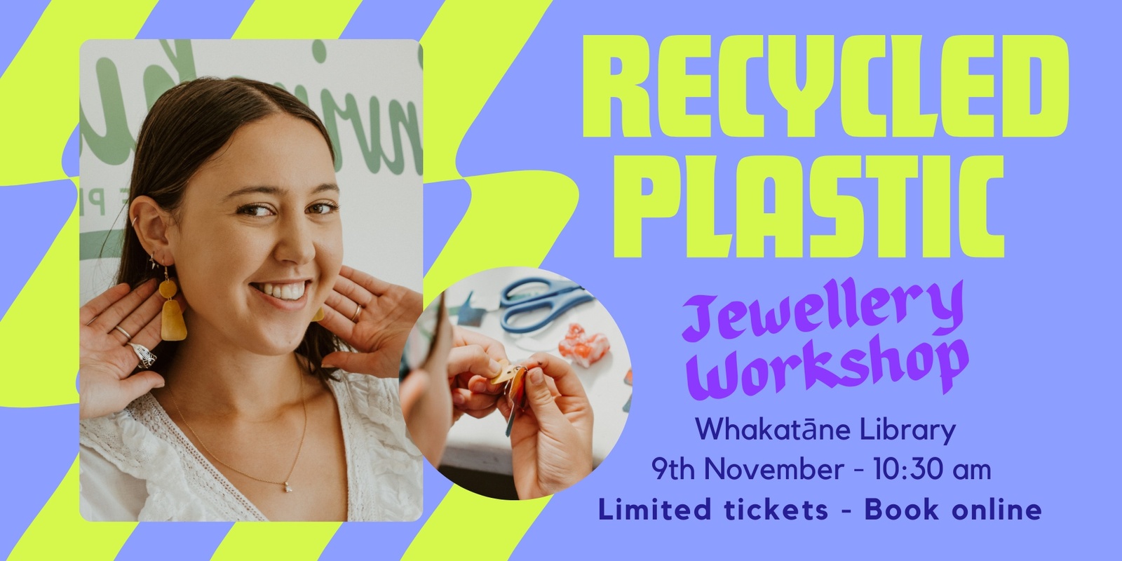 Banner image for Recycled Plastic Jewellery Workshop - Whakatane