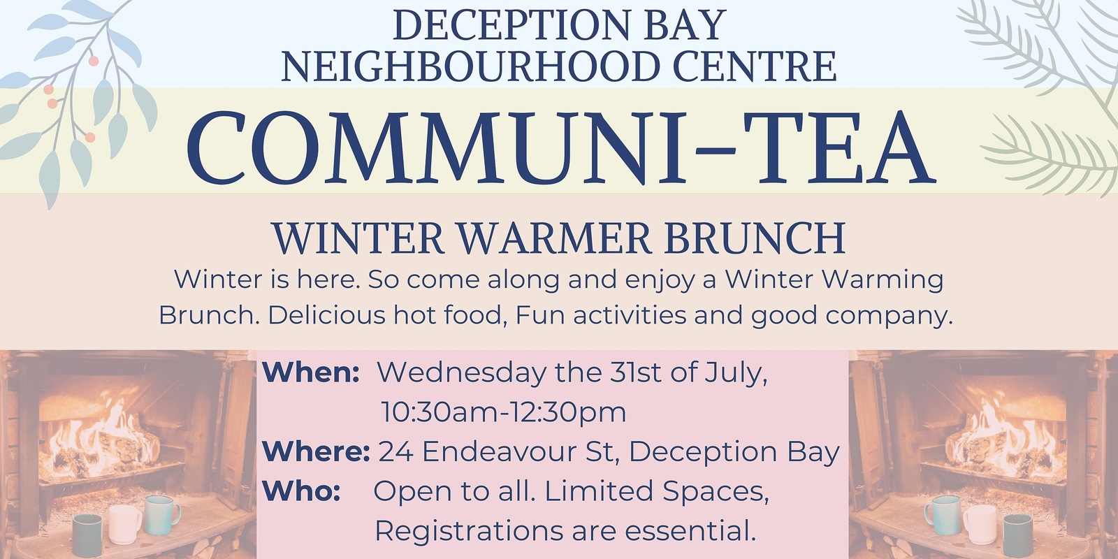 Banner image for DBNC - Communi-Tea - Winter Warmer Brunch