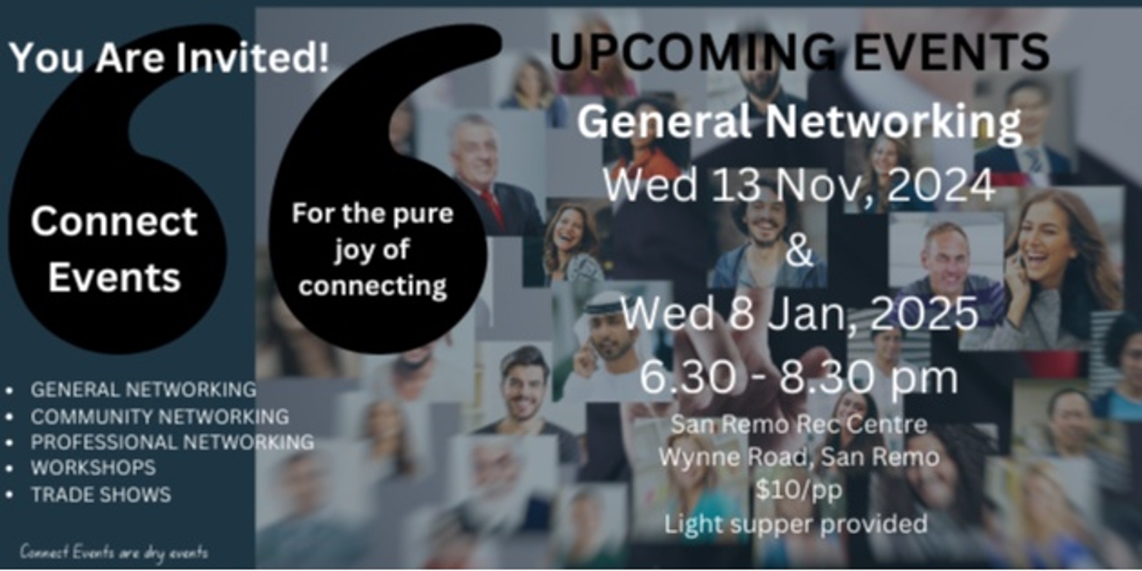 Banner image for Connect Events - Social Networking event in San Remo Vic