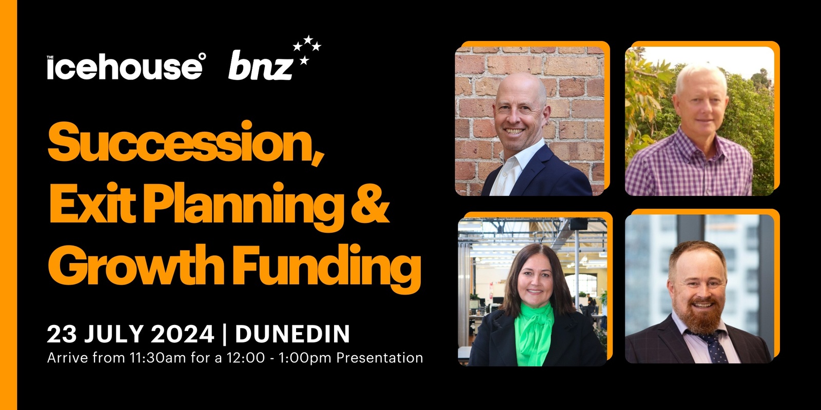 Banner image for Succession, Exit Planning & Growth Funding - BNZ Dunedin & The Icehouse