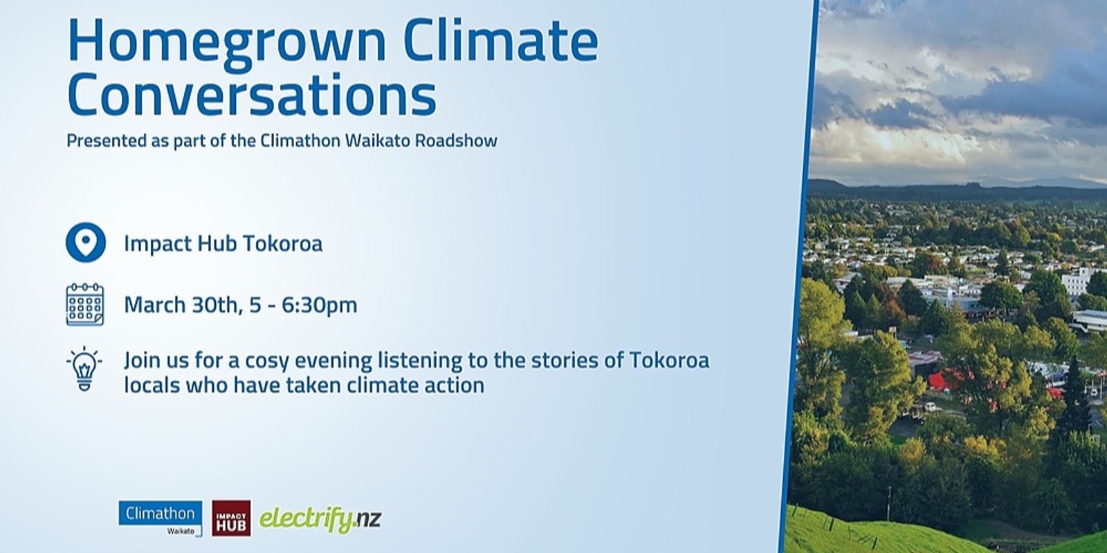 Homegrown Climate Conversations: Climathon Waikato Roadshow