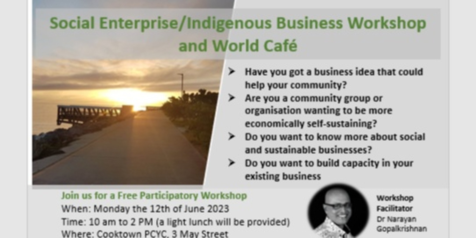 Banner image for Social Enterprise/Indigenous Business Workshop and World Café