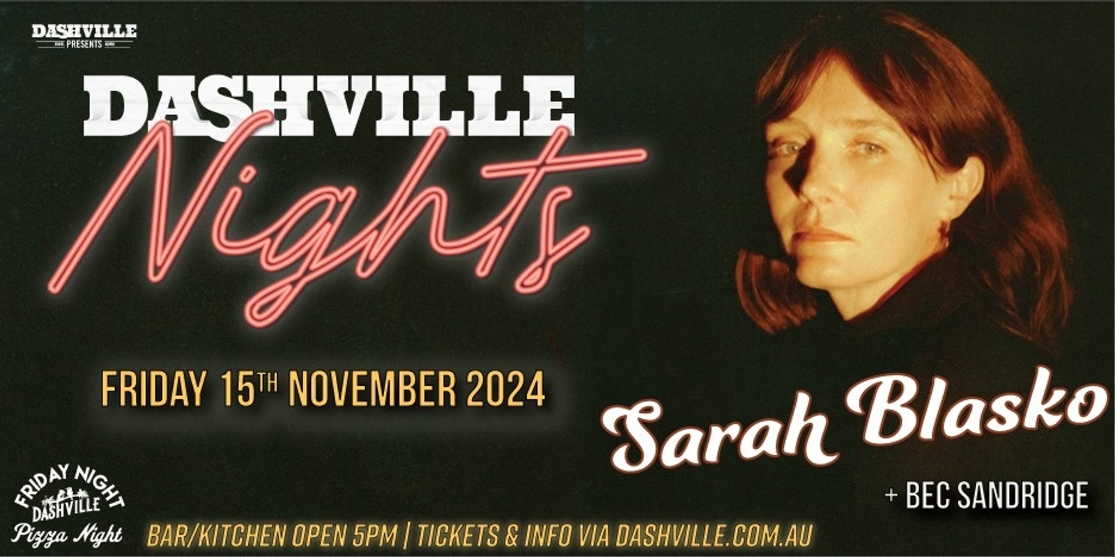 Banner image for Dashville Nights - Sarah Blasko Nov15