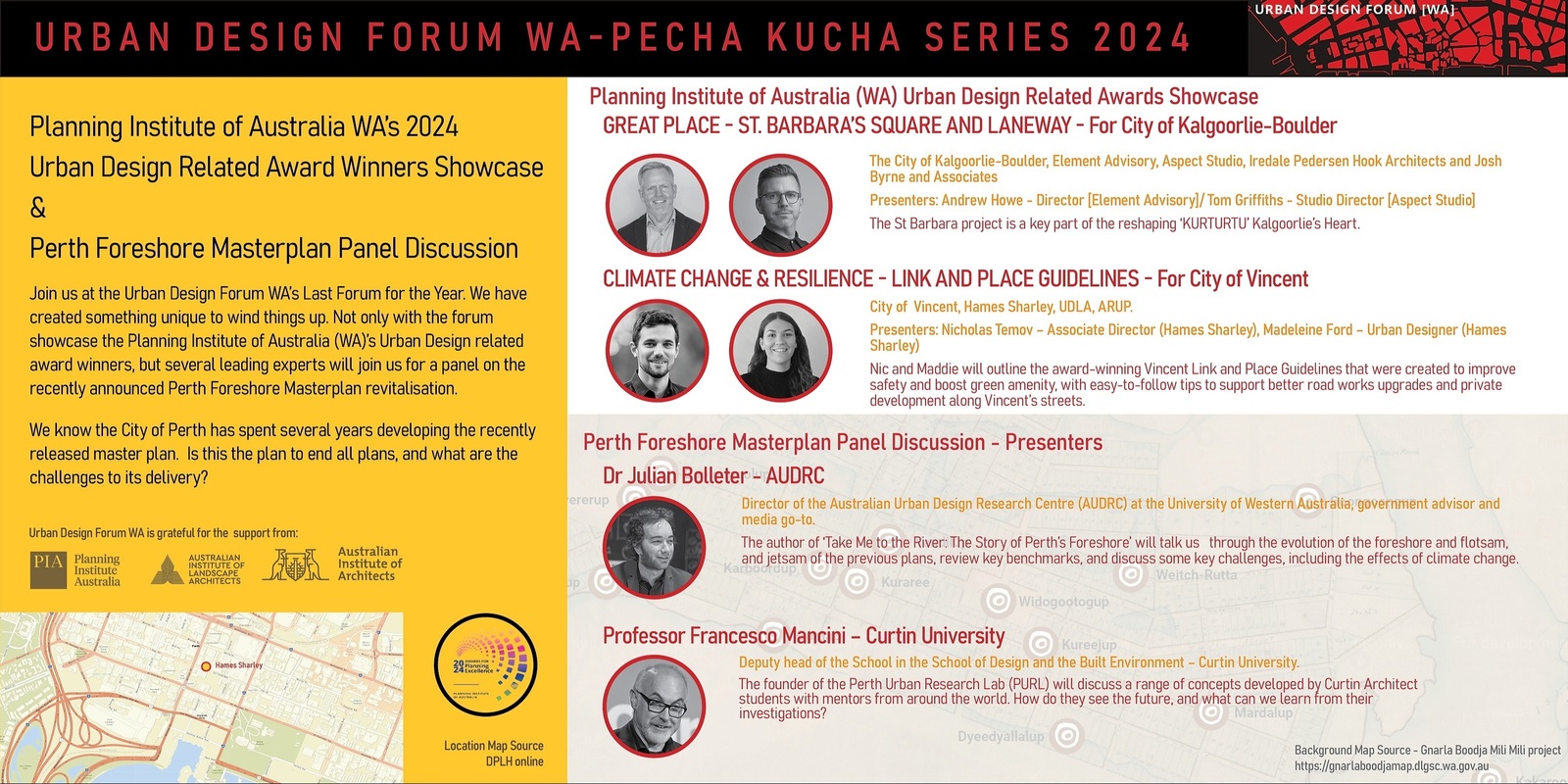 Banner image for Urban Design Forum - Pecha Kucha Series 2024 (PIA Urban Design Related Awards Showcase and Perth Foreshore Plan Discussion) 