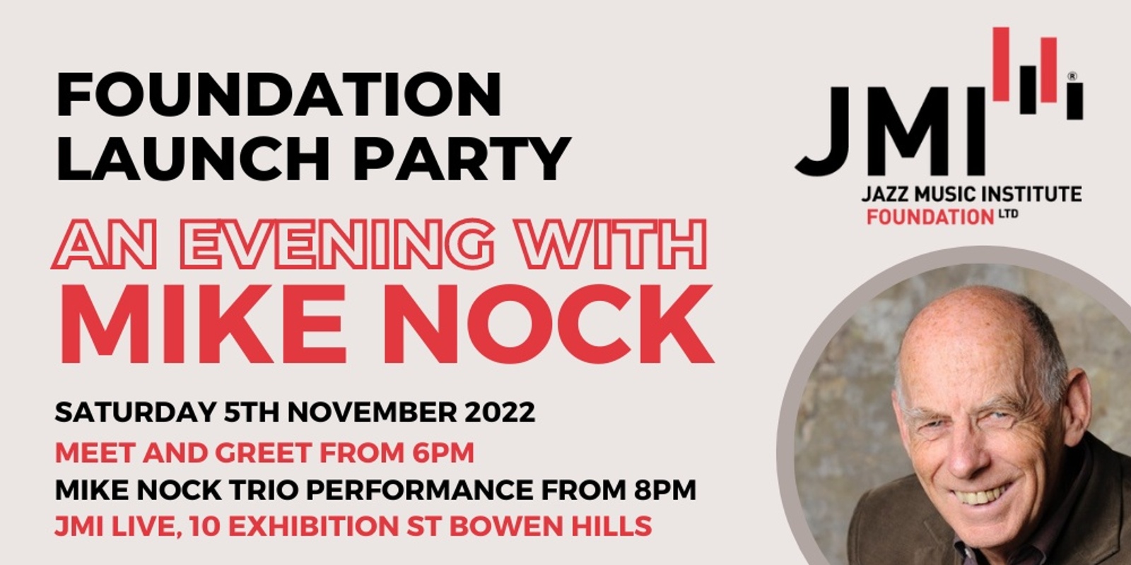 Banner image for JMI Foundation Launch Party - An Evening with Mike Nock