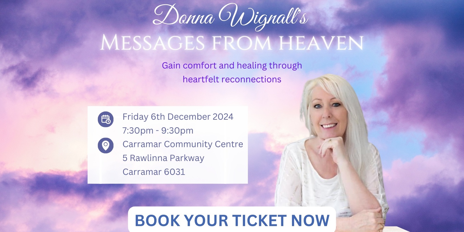 Banner image for Messages from Heaven presented by Donna Wignall - Carramar