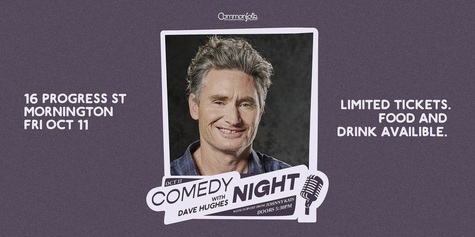 Banner image for Commonfolk Comedy Show ft. Dave Hughes!