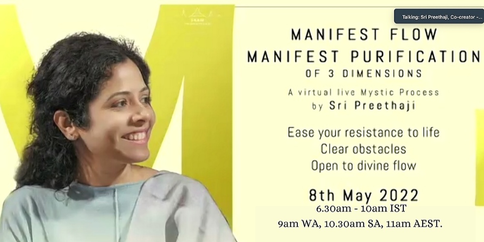 Banner image for MANIFEST FLOW & MANIFEST PURIFICATION OF 3 DIMENSIONS AUST