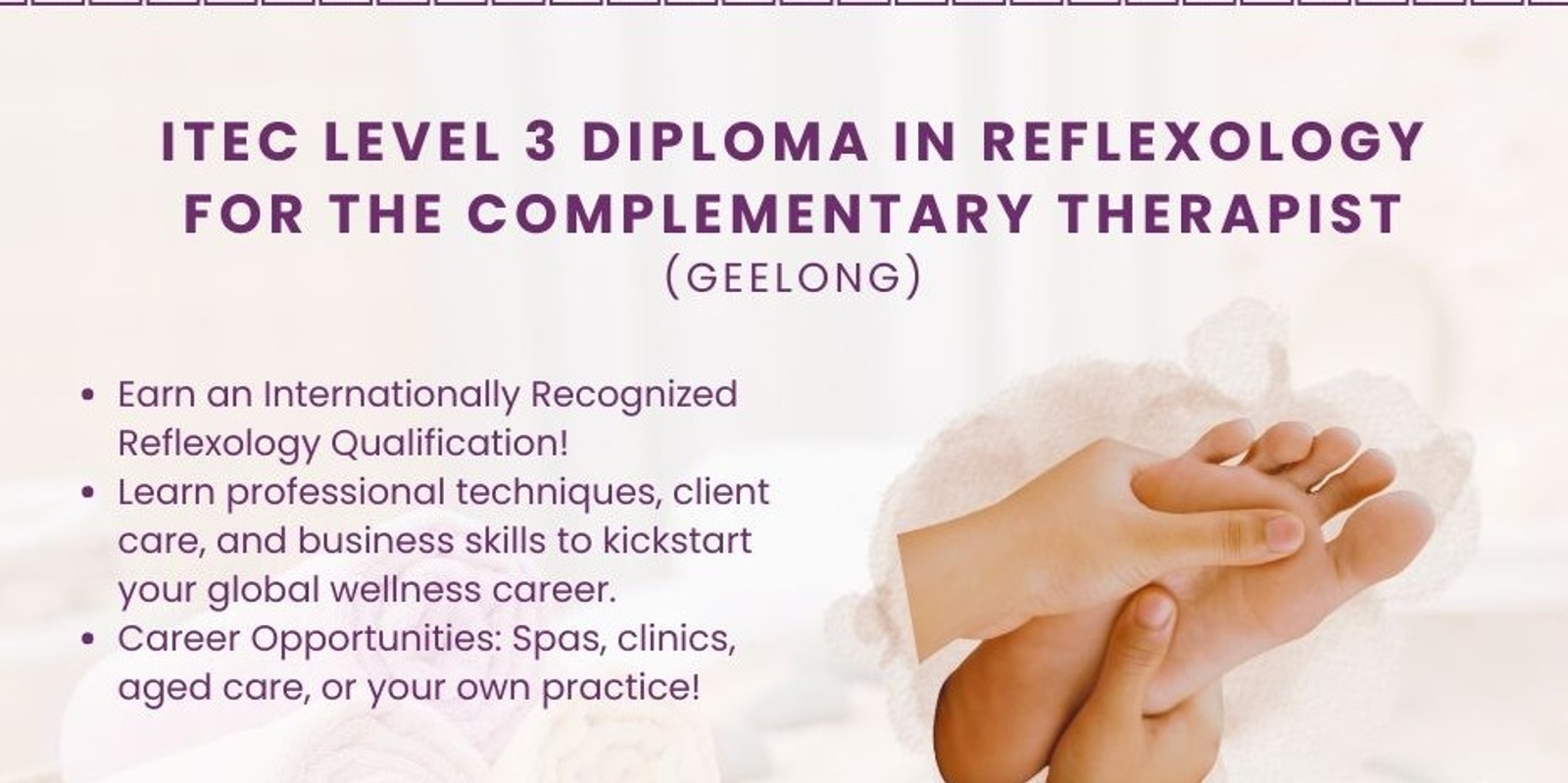 Banner image for Diploma in Reflexology for the complementary therapist