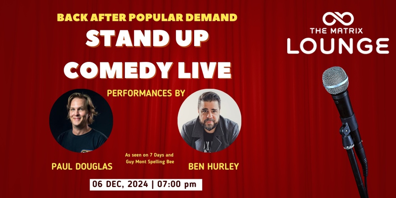 Banner image for Stand up comedy - Live at The Matrix Lounge