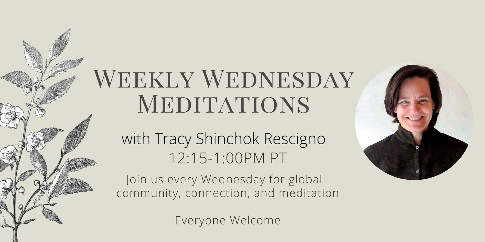 Banner image for Wednesday Meditations with Tracy Shinchok Rescigno