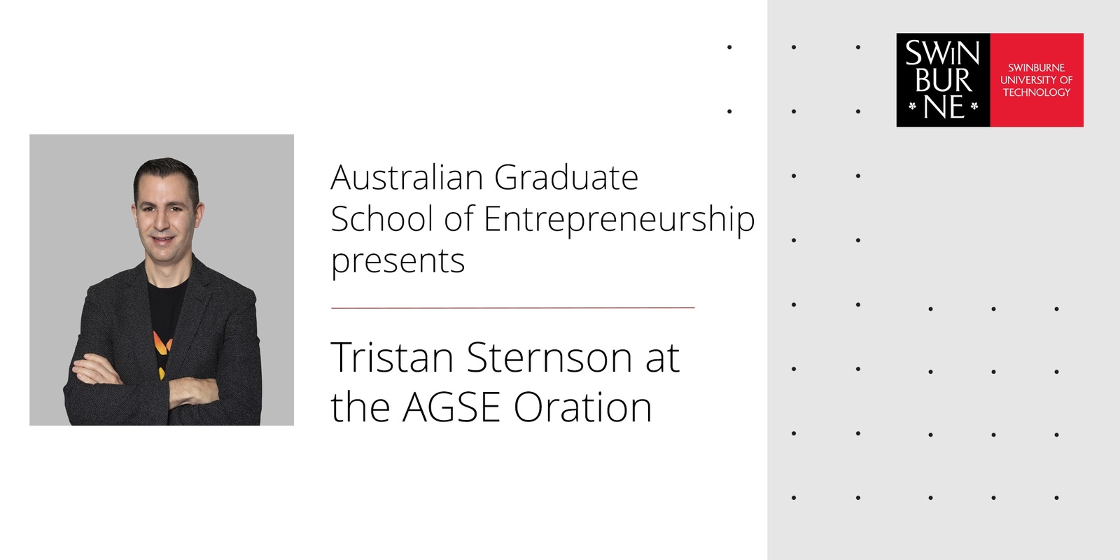 Banner image for The AGSE Oration presents Tristan Sternson