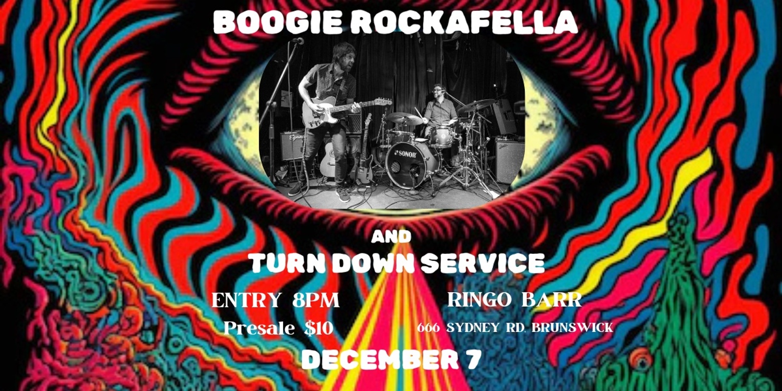 Banner image for Boogie Rockafella and Turn Down Service @ Ringo Barr