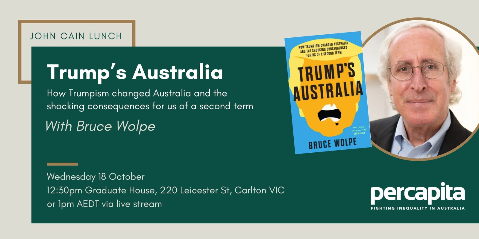 Banner image for John Cain Lunch (October): Trump's Australia, with Bruce Wolpe