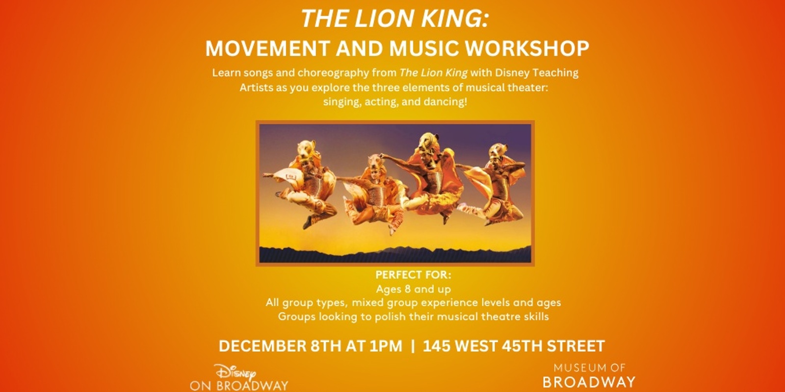 Banner image for The Lion King: Movement and Music Workshop