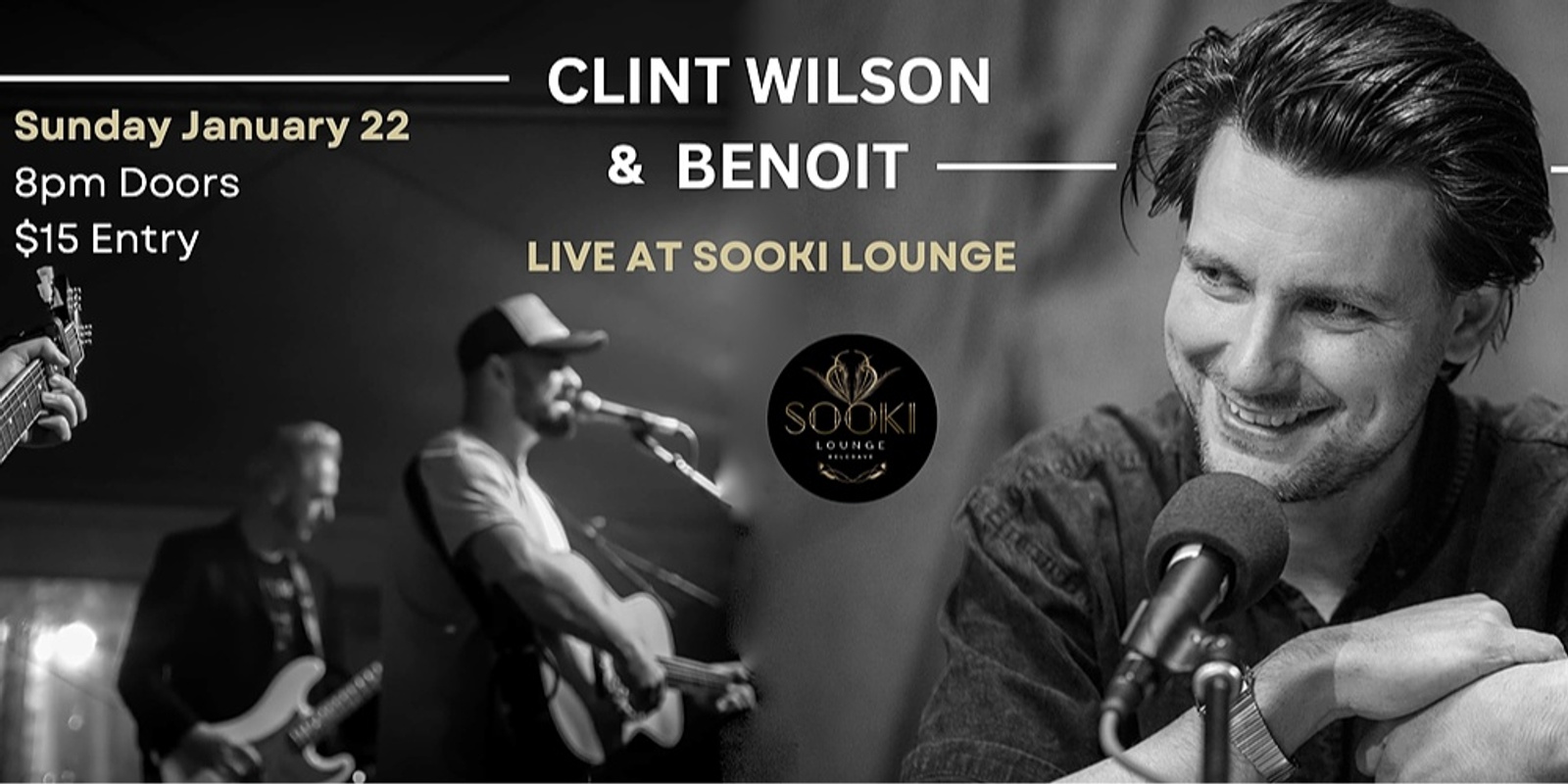 Banner image for Clint Wilson and Benoit Live at Sooki Lounge on Sunday Jan 22nd