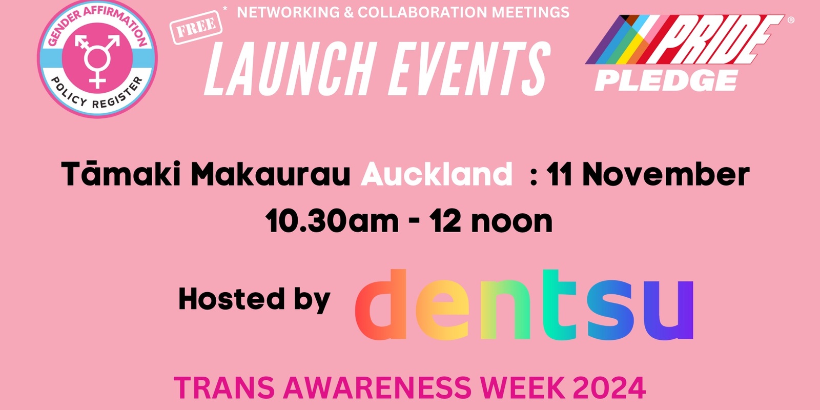 Banner image for Auckland November Networking & Collab Meeting : Gender Affirmation Policy Register LAUNCH!