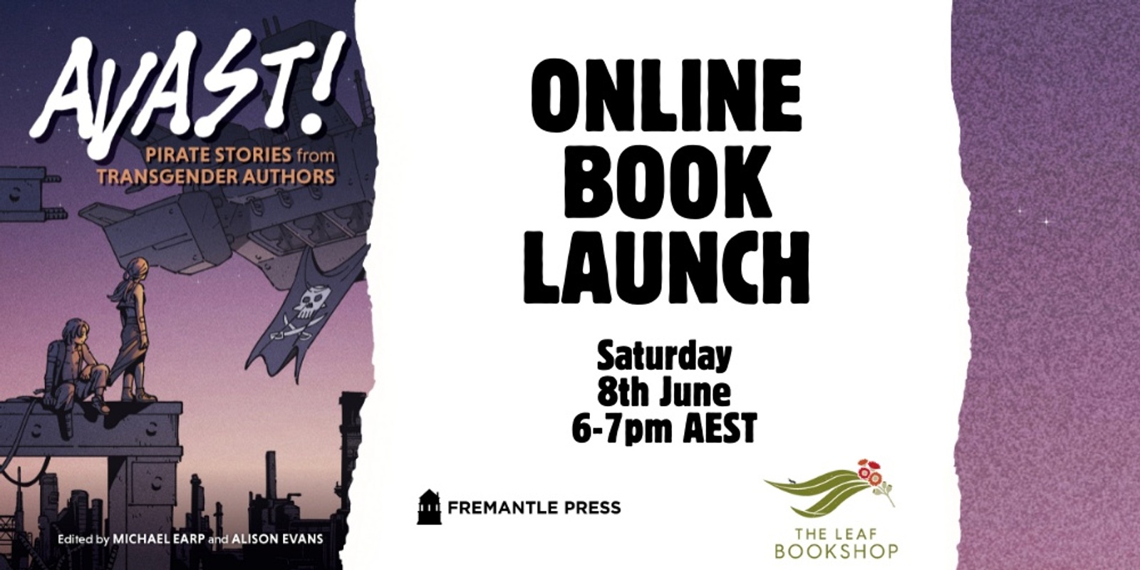 Banner image for Avast! Pirate Stories by Transgender Authors ONLINE BOOK LAUNCH!