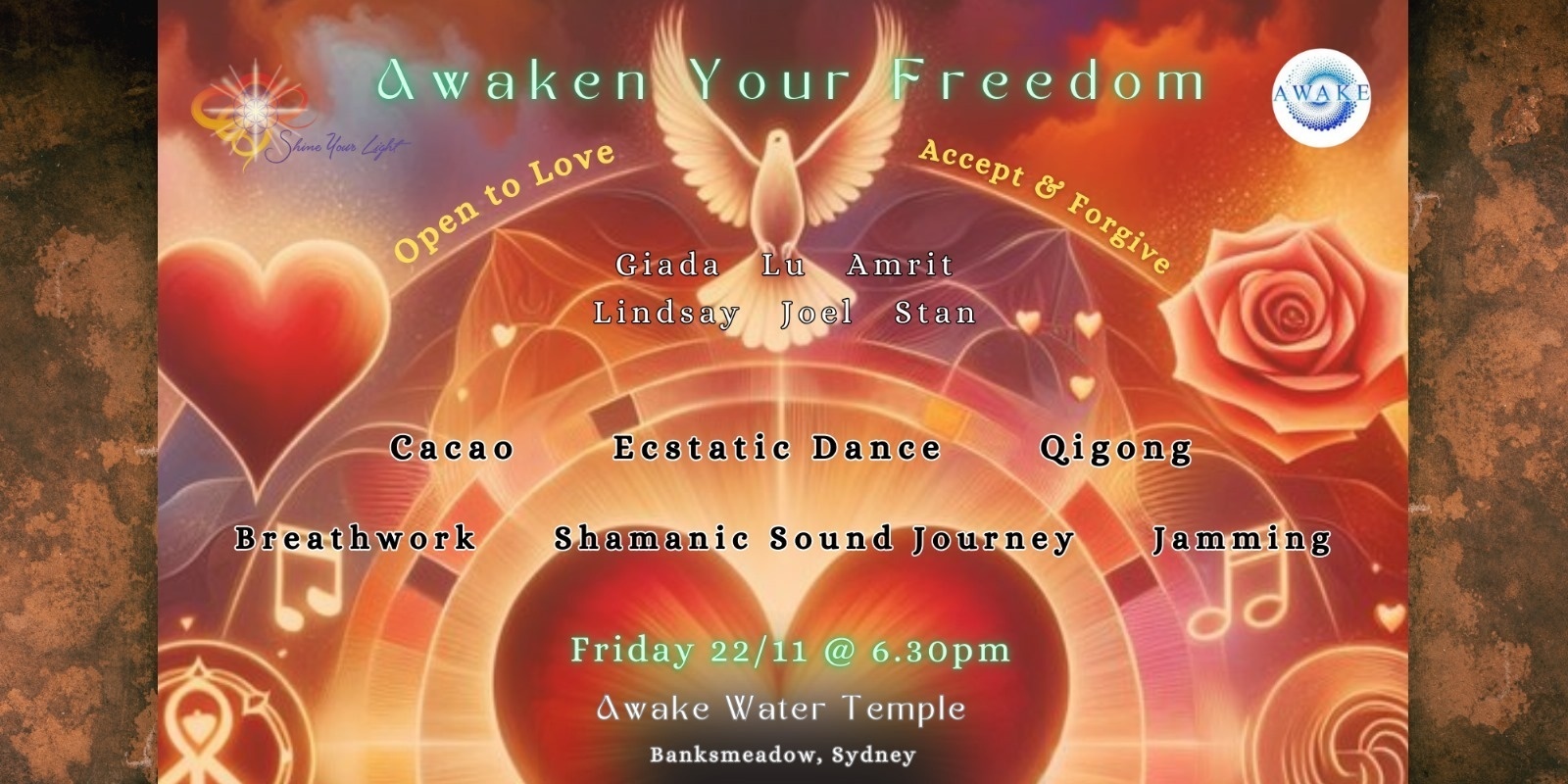 Banner image for Awaken Your Freedom ~ Open to Love ~ Sydney