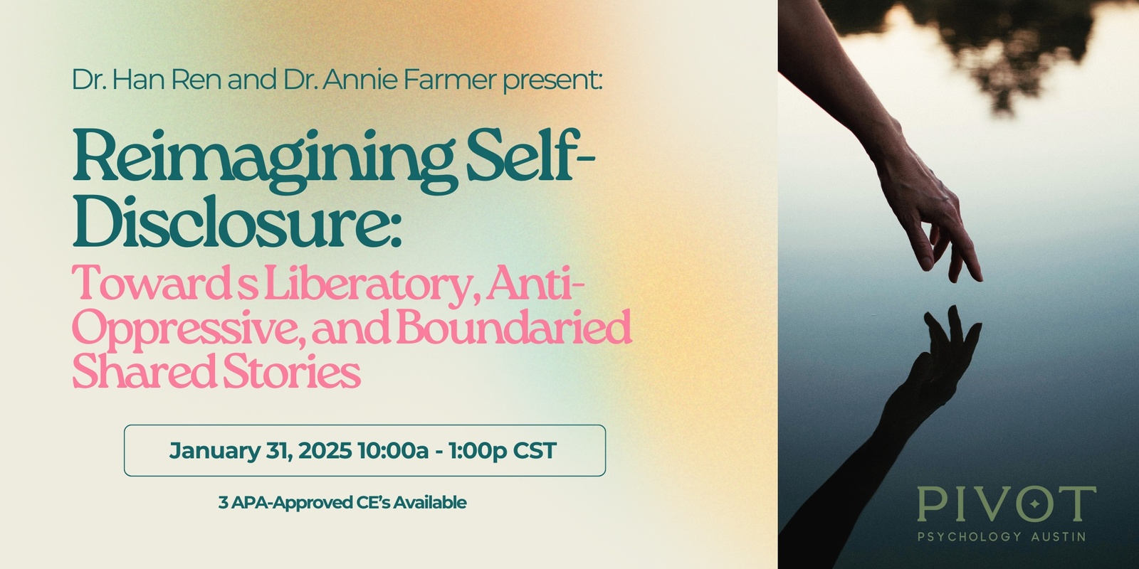 Banner image for Reimagining Self-Disclosure: Towards Liberatory, Anti-Oppressive, and Boundaried Shared Stories