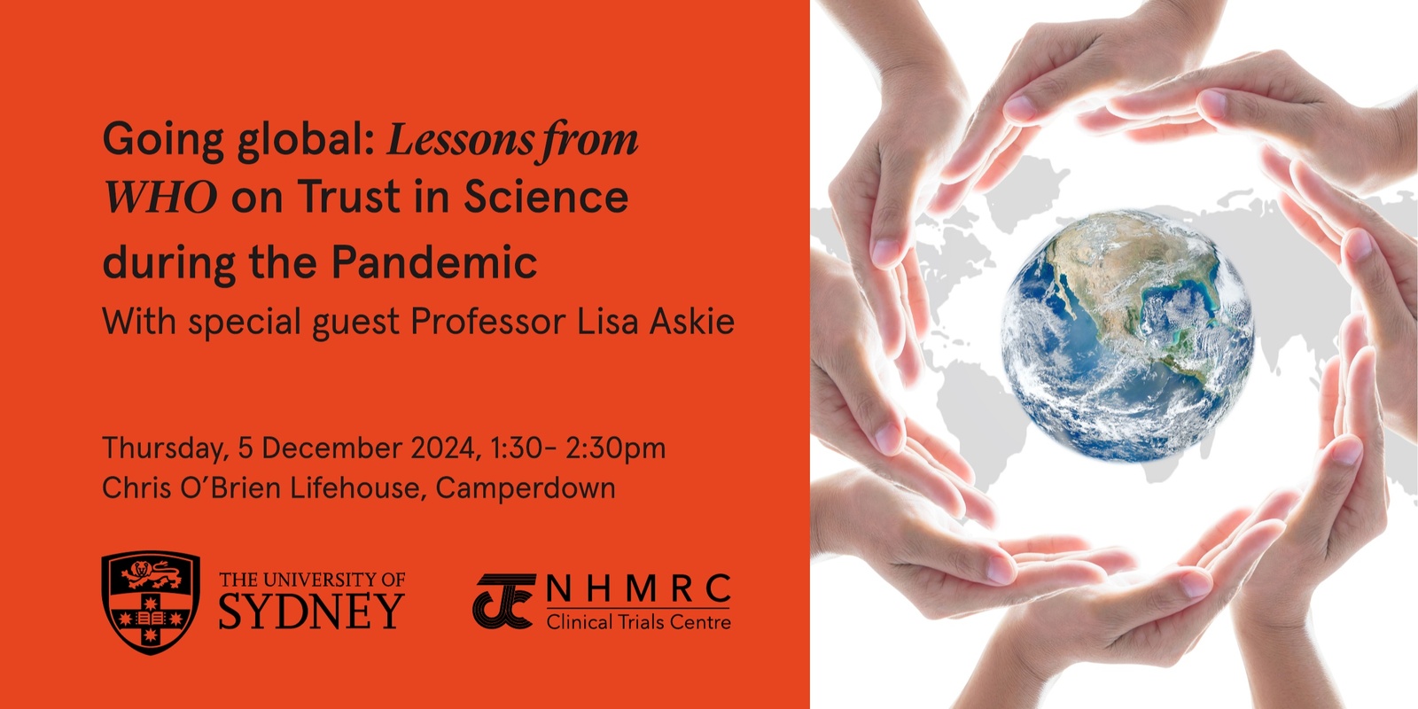 Banner image for Going global: Lessons from WHO on Trust in Science during the Pandemic