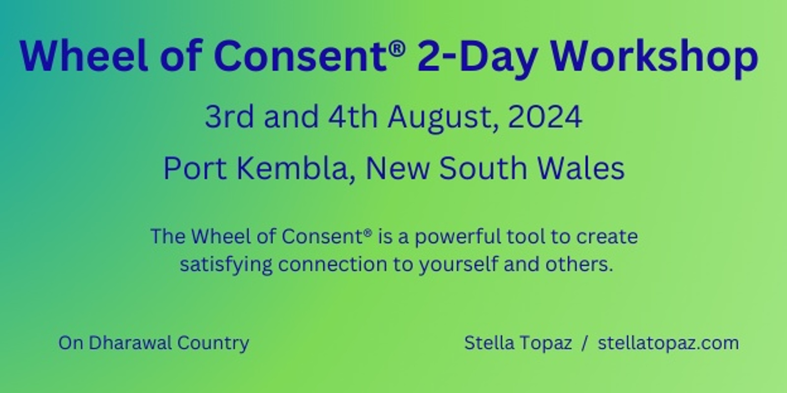Banner image for Wheel of Consent® 2-day Workshop: Port Kembla, Dharawal