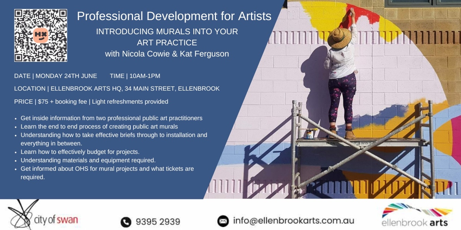 Banner image for Introducing Murals into Your Art Practice. Professional Development for Artists with Nicola Cowie and Kat Ferguson.