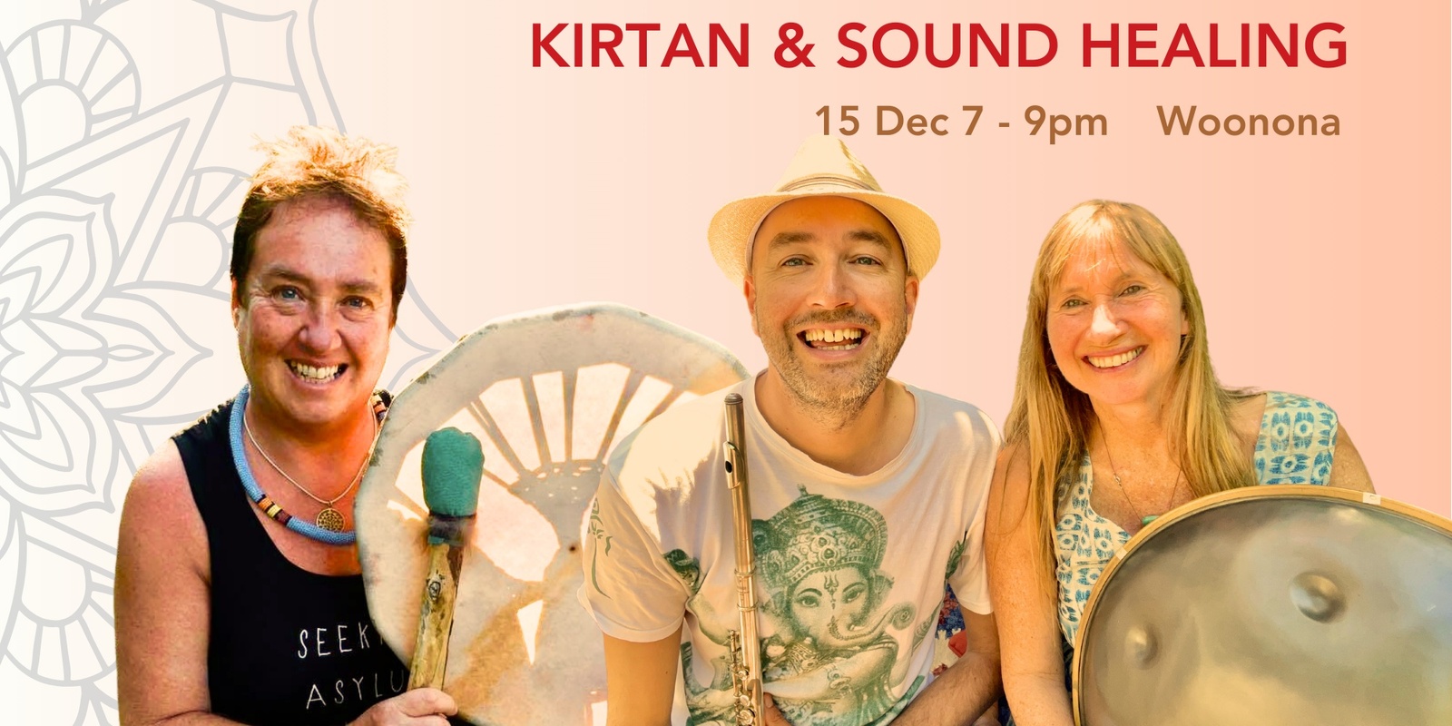 Banner image for Kirtan & Sound Healing with Mignon Mukti and Geeti & Gyan - Woonona