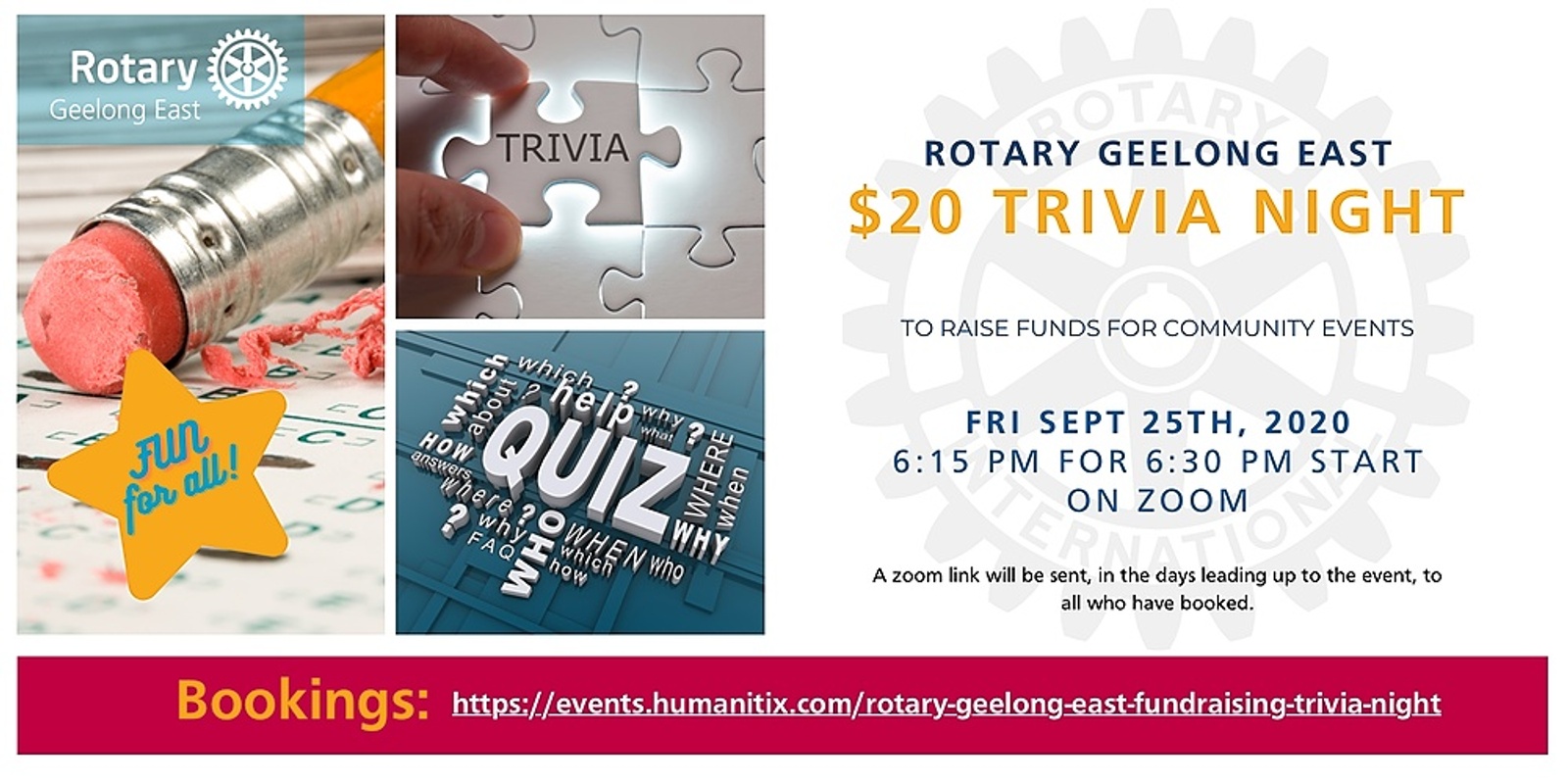 Banner image for Rotary Geelong East - Fundraising Trivia Night