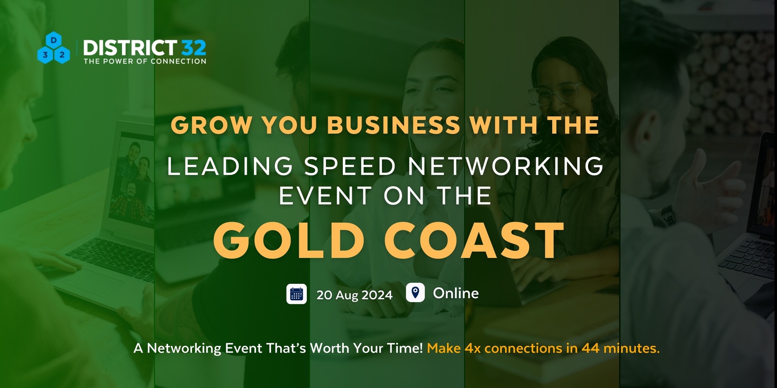 Banner image for Gold Coast's Leading Speed Networking Event – Online – Tue 20 Aug